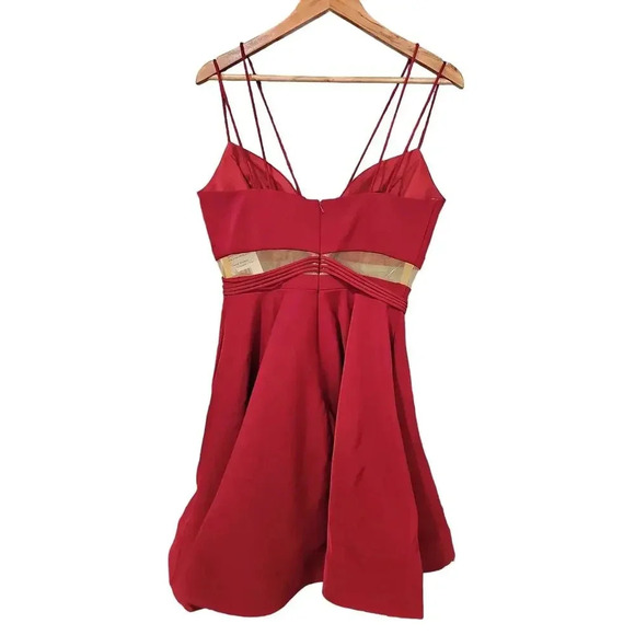 Sherri Hill Strappy holiday Mini Dress Burgundy Size 8 NWT - Picture 5 of 9